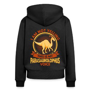 Parasaurolophus Dinosaur Lover Gift - Women's Premium Organic Zip Hoodie - black - Back - Julia (174cm)