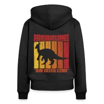 Parasaurolophus Dinosaur Lover Gift - Women's Premium Organic Zip Hoodie - black - Back - Julia (174cm)