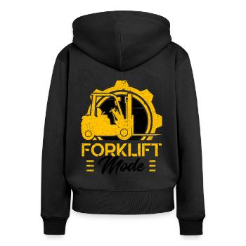 Forklift Driver Forklift Mode Gift - Women's Premium Organic Zip Hoodie - black - Back - Julia (174cm)