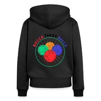 Boules Game Bocce Needs Eggs Gift - Women's Premium Organic Zip Hoodie - black - Back - Julia (174cm)