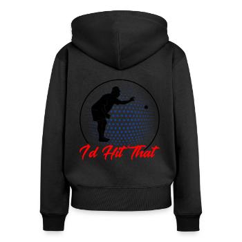 Boules game I would meet the gift - Women's Premium Organic Zip Hoodie - black - Back - Julia (174cm)