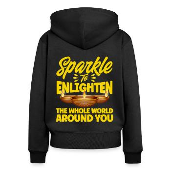 Diwali Hindus Sikh Fest der Lichter Geschenk - Frauen Premium Bio Zip Hoodie - Schwarz - Hinten - Julia (174cm)