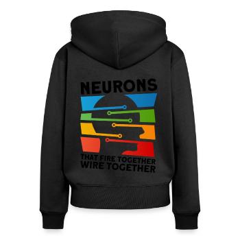 Neurobiologie Neuroscientifique Cadeau - Sweat à capuche zippé Premium bio Femme - noir - Dos - Julia (174cm)