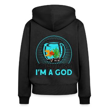 Aquarist Fish Keeper Hobby Aquarium Fish Keeper - Sweat à capuche zippé Premium bio Femme - noir - Dos - Julia (174cm)