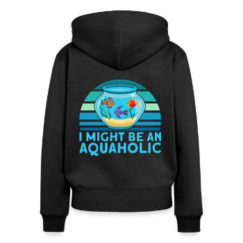 Aquarist Fish Keeper Hobby Aquarium Fish Keeper - Sweat à capuche zippé Premium bio Femme - noir - Dos - Julia (174cm)