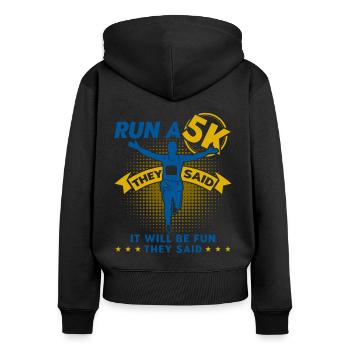 Half Marathon Running Jogger Gift - Women's Premium Organic Zip Hoodie - black - Back - Julia (174cm)