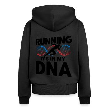 Semi-marathon Running Jogging Cadeau - Sweat à capuche zippé Premium bio Femme - noir - Dos - Julia (174cm)