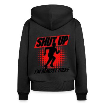 Jogging Running Runner Gift - Women's Premium Organic Zip Hoodie - black - Back - Julia (174cm)