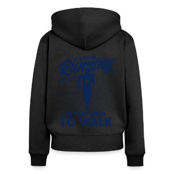 Half Marathon Jogging Running Gift - Women's Premium Organic Zip Hoodie - black - Back - Julia (174cm)