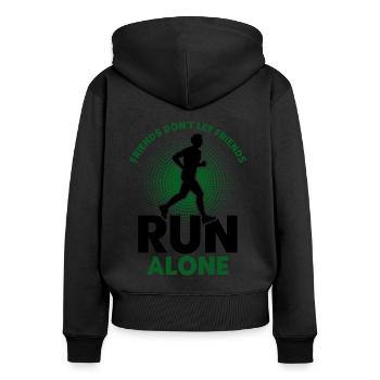 Running Jogger Runner Gift - Women's Premium Organic Zip Hoodie - black - Back - Julia (174cm)