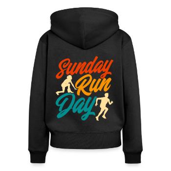 Jogging Runner Half Marathon Gift - Women's Premium Organic Zip Hoodie - black - Back - Julia (174cm)