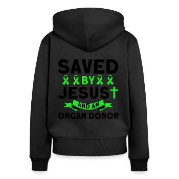 Transplanted Organ Transplant Surgery - Women's Premium Organic Zip Hoodie - black - Back - Julia (174cm)