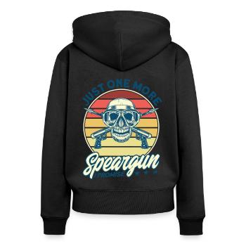 Speerfischen Freitaucher Speerfischer Fischer - Frauen Premium Bio Zip Hoodie - Schwarz - Hinten - Julia (174cm)
