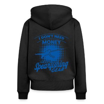 Speerfischen Freitaucher Speerfischer Fischer - Frauen Premium Bio Zip Hoodie - Schwarz - Hinten - Julia (174cm)