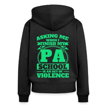 Cadeau d’étudiant en médecine adjoint d’étude - Sweat à capuche zippé Premium bio Femme - noir - Dos - Julia (174cm)