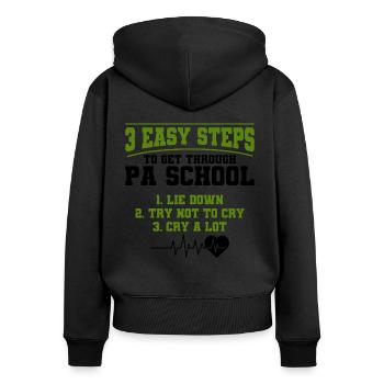 Studium Assistenzarzt Medizinstudent Geschenk - Frauen Premium Bio Zip Hoodie - Schwarz - Hinten - Julia (174cm)