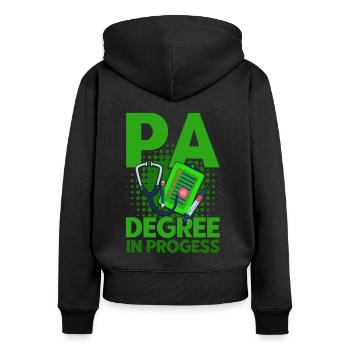 Medizinische Ausbildung Vorklinik Studium Geschenk - Frauen Premium Bio Zip Hoodie - Schwarz - Hinten - Julia (174cm)