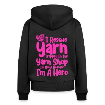 Knitting Knitting Lovers Knitting Gift - Women's Premium Organic Zip Hoodie - black - Back - Julia (174cm)