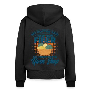 Fil Tricot Tricot Tissu Tricot Cadeau - Sweat à capuche zippé Premium bio Femme - noir - Dos - Julia (174cm)