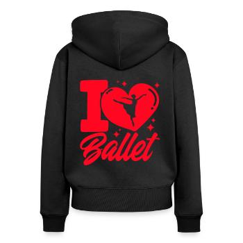 Danseuse de ballet Ballet Danse Ballet Filles - Sweat à capuche zippé Premium bio Femme - noir - Dos - Julia (174cm)