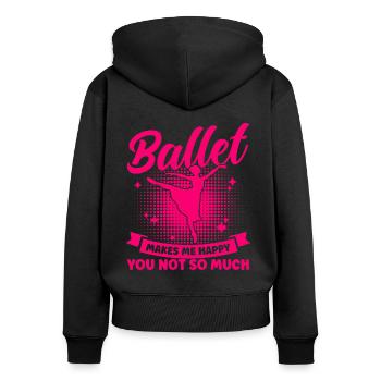 Ballerine Ballet Dancer Ballet Girls - Sweat à capuche zippé Premium bio Femme - noir - Dos - Julia (174cm)