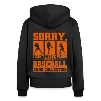Collectionneurs de cartes de baseball Carte de baseball - Sweat à capuche zippé Premium bio Femme - noir - Dos - Julia (174cm)