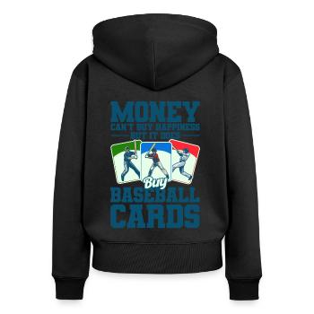 Collection de cartes de sport Collectionneurs de cartes de baseball - Sweat à capuche zippé Premium bio Femme - noir - Dos - Julia (174cm)