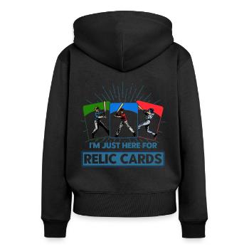 Collection de cartes de sport collector de cartes de baseball - Sweat à capuche zippé Premium bio Femme - noir - Dos - Julia (174cm)