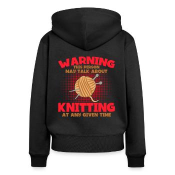Tricot Fil Tricot TricotEr Tissu Cadeau - Sweat à capuche zippé Premium bio Femme - noir - Dos - Julia (174cm)