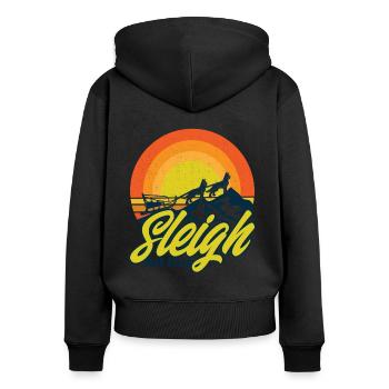 Sled Dog Racing Sledding Dog Sleds - Women's Premium Organic Zip Hoodie - black - Back - Julia (174cm)