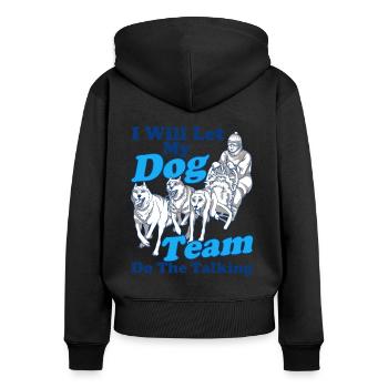 Dog sledding Sledding Dog sledding - Women's Premium Organic Zip Hoodie - black - Back - Julia (174cm)