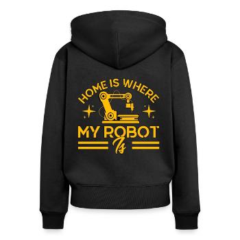 Engineer Teacher Technology Robotics Gift - Women's Premium Organic Zip Hoodie - black - Back - Julia (174cm)
