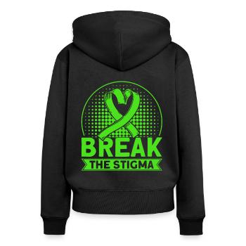 Bewusstsein für psychische Gesundheit Psychisches - Frauen Premium Bio Zip Hoodie - Schwarz - Hinten - Julia (174cm)