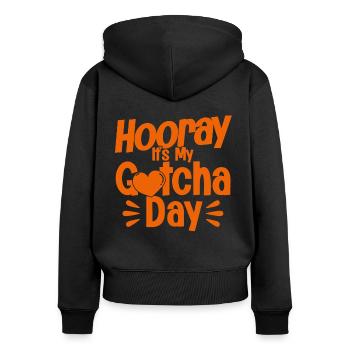 Foster parents Adoptive parents Adoption of children - Women's Premium Organic Zip Hoodie - black - Back - Julia (174cm)