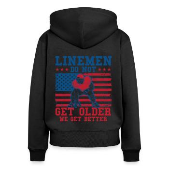 Football Spieler American Football Mannschaft Foot - Frauen Premium Bio Zip Hoodie - Schwarz - Hinten - Julia (174cm)