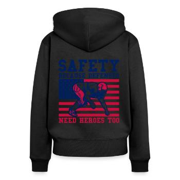 Jeu de football Joueur de football américain - Sweat à capuche zippé Premium bio Femme - noir - Dos - Julia (174cm)