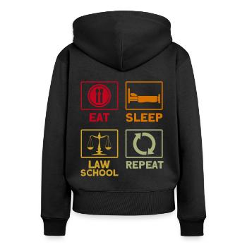 Juristische Fakultät Rechtsanwalt Anwalt des Recht - Frauen Premium Bio Zip Hoodie - Schwarz - Hinten - Julia (174cm)