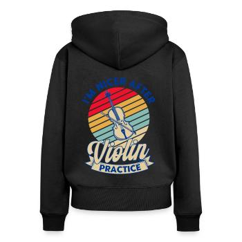 Violon Orchestre Violoniste Violon Amateur Cadeau - Sweat à capuche zippé Premium bio Femme - noir - Dos - Julia (174cm)