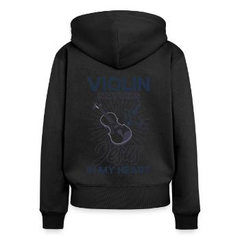 Geigenliebhaber Geigenspieler Orchester-Violinist - Frauen Premium Bio Zip Hoodie - Schwarz - Hinten - Julia (174cm)