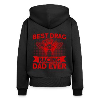 Drag Racing Car Car Racing Gift - Women's Premium Organic Zip Hoodie - black - Back - Julia (174cm)