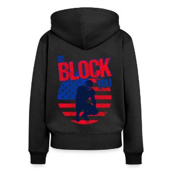 American Football Football Spieler American Footba - Frauen Premium Bio Zip Hoodie - Schwarz - Hinten - Julia (174cm)