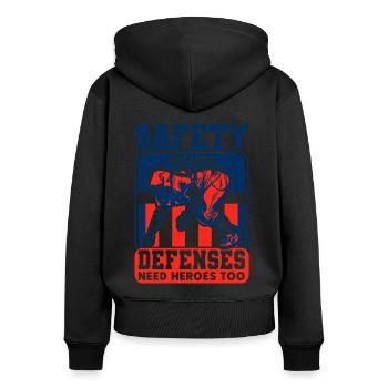 American Football American Football Spieler Footba - Frauen Premium Bio Zip Hoodie - Schwarz - Hinten - Julia (174cm)