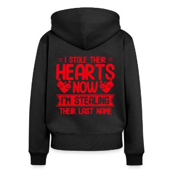 Foster Parents Adoption Adoptive Parents Gift - Women's Premium Organic Zip Hoodie - black - Back - Julia (174cm)