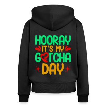 Foster parents Adoptive parents Adoption of children - Women's Premium Organic Zip Hoodie - black - Back - Julia (174cm)