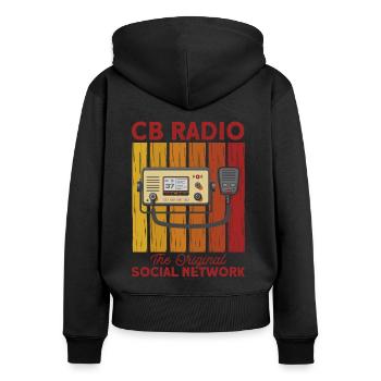 Le code Morse transmet la radio amateur - Sweat à capuche zippé Premium bio Femme - noir - Dos - Julia (174cm)