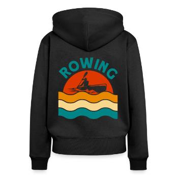 Team Rowing Rowers Rowing Gift - Women's Premium Organic Zip Hoodie - black - Back - Julia (174cm)