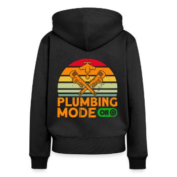 Plombiers en plomberie Cadeaux de gens de métier - Sweat à capuche zippé Premium bio Femme - noir - Dos - Julia (174cm)