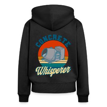 Betonmischer Stahlbetonbauer Bauarbeiter Geschenk - Frauen Premium Bio Zip Hoodie - Schwarz - Hinten - Julia (174cm)
