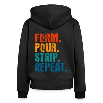 Concrete mixer construction worker concrete builder gift - Women's Premium Organic Zip Hoodie - black - Back - Julia (174cm)