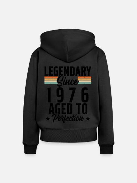 Legendär seit 1976 - Frauen Premium Bio Zip Hoodie - Schwarz